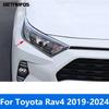 For Toyota Rav4 Rav 4 -   2024 Carbon Fiber Head Light Lamp Cover Trim Headlight Protection Frame Accessories