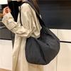 Canvas Tote Bag, New Large-capacity Trendy Cool Lazy Style Casual Armpit Bag, Korean Version of Daily Simple Commuting Bag