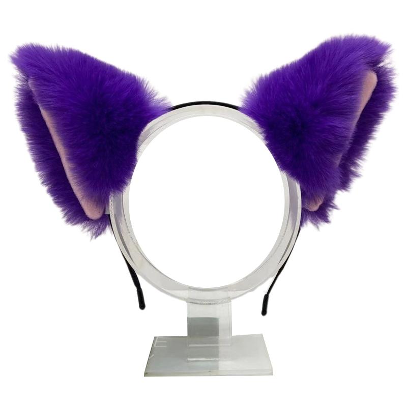 Unisex Cartoon Hoofdband voor Kattenoren Vormige Haarhoepel Pluche Feest Hoofddeksel Haarband Feest Cosplay Kostuum Accessoires blue