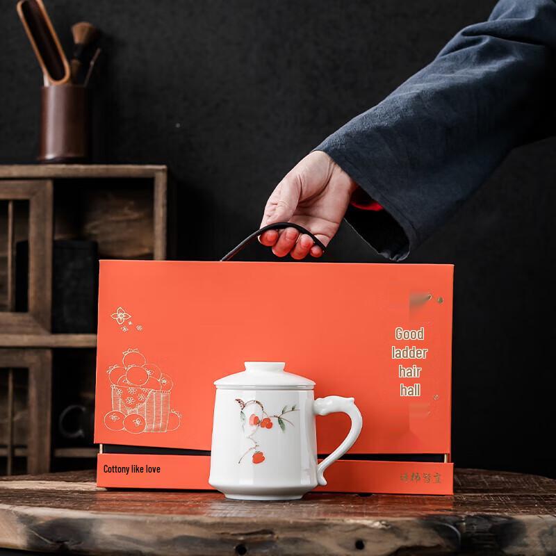 

Good Fortune Persimmon Hand-Painted Ceramic Tea Set