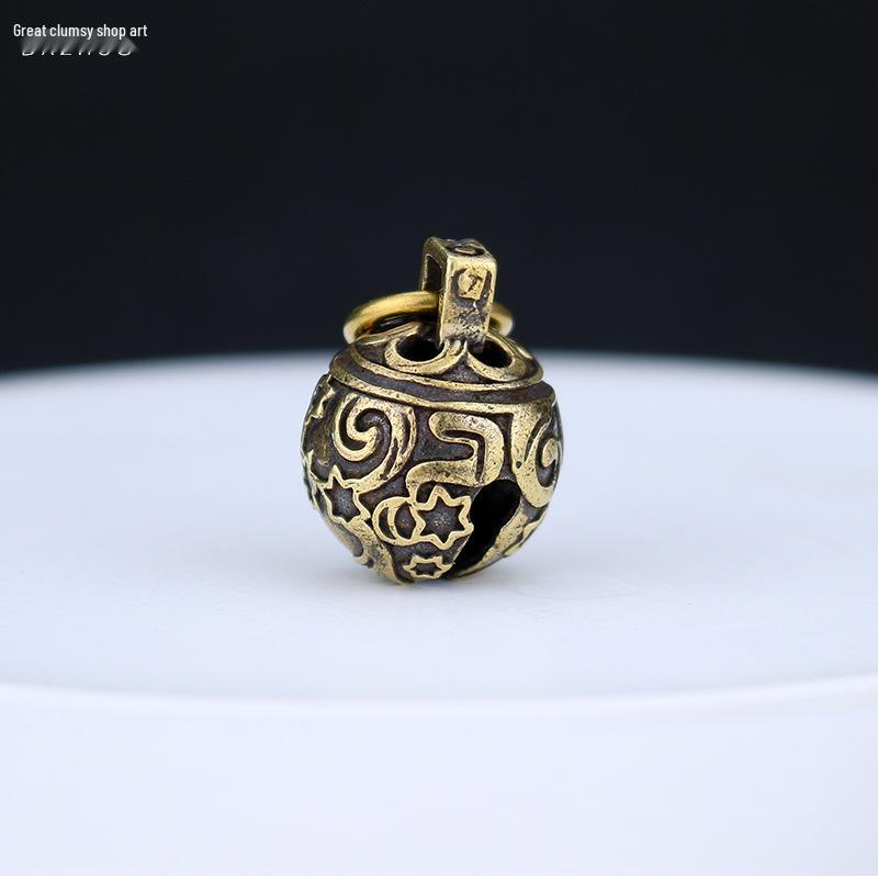 Pure Copper Small Bell Pendant - Creative Pet Accessory, Key Chain, or Bag Charm