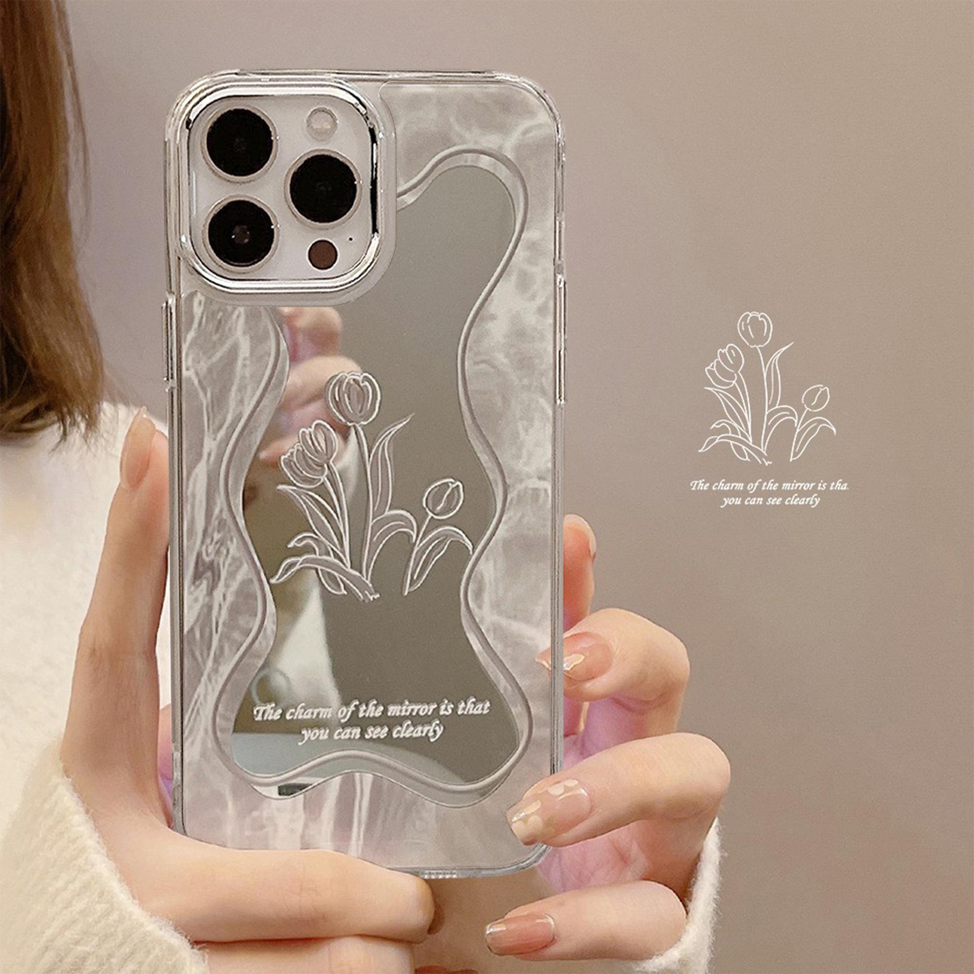 

Cold Style Flower Mirror 16pro Max for Apple for IPhone17 Mobile Phone Case 15 Sets 11 Women 8plus for X 16plus