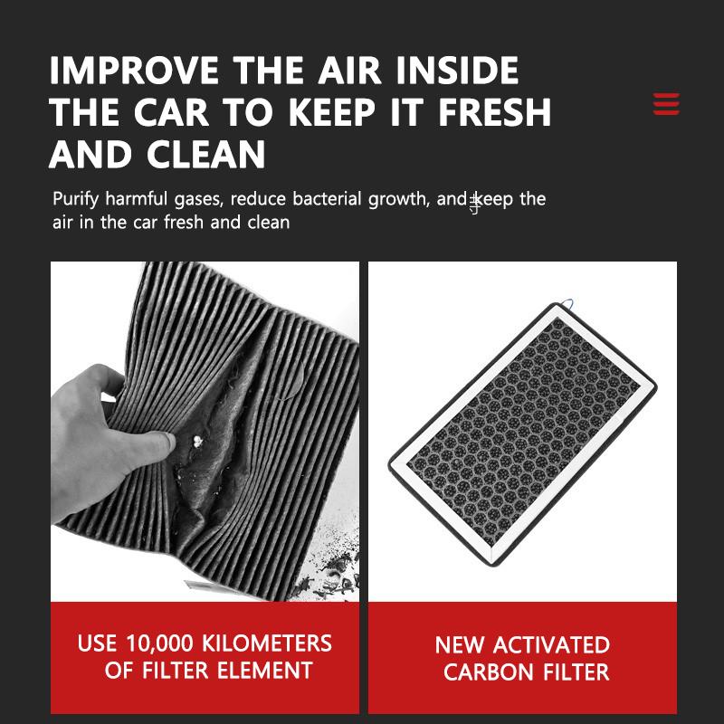 VASTZ Cabin Air Filter with Activated Carbon 2PCS 4PCS Vent HEPA Air Intake Filter Accessories Replacement for Tesla Model 3 Y