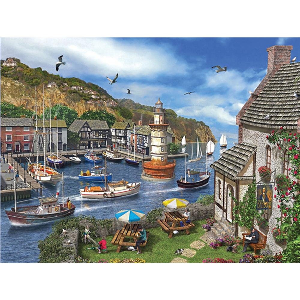 Full Drill 5d Diamond Painting Kits New Arrivals Coastal City Cross Stitch Diamond Mosaic Ship Decoration For Home