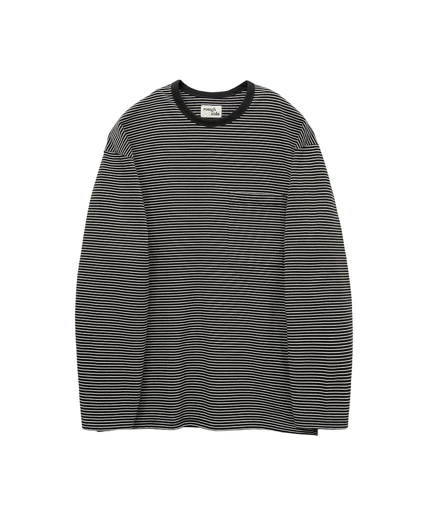 Leopeusaideu Pin Stripe Long Sleeve Charcoal