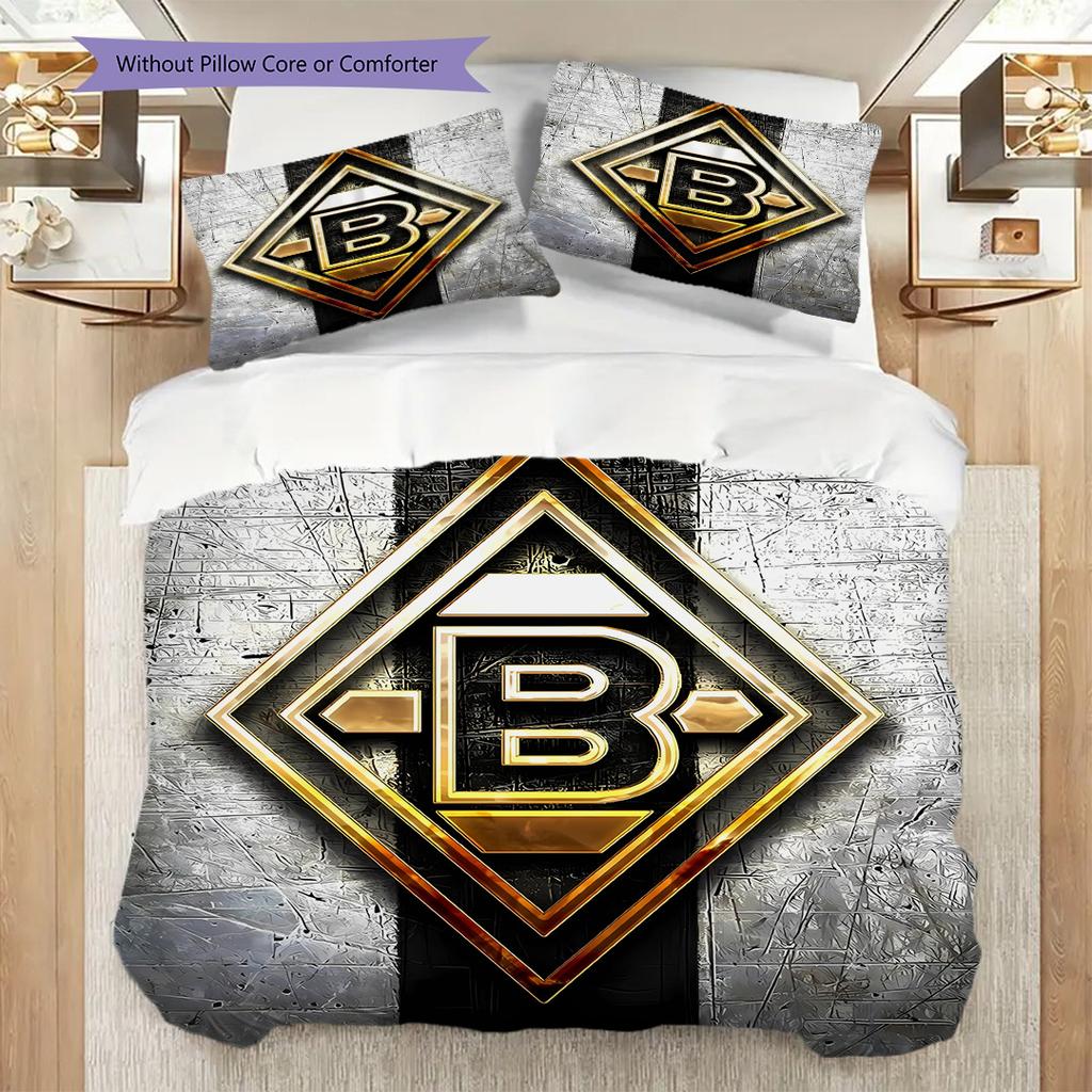 Set Copripiumino Trapuntato con Fantasia Borussia Federe Decorazione per la Casa Regalo di Compleanno (1 * copripiumino + 2 * federa, senza nucleo)