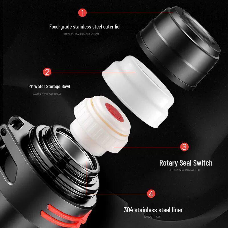 Stainless Steel Insulated Travel Kettle Thermos - Large Capacity Sports Water Bottle for Outdoor & Car Use