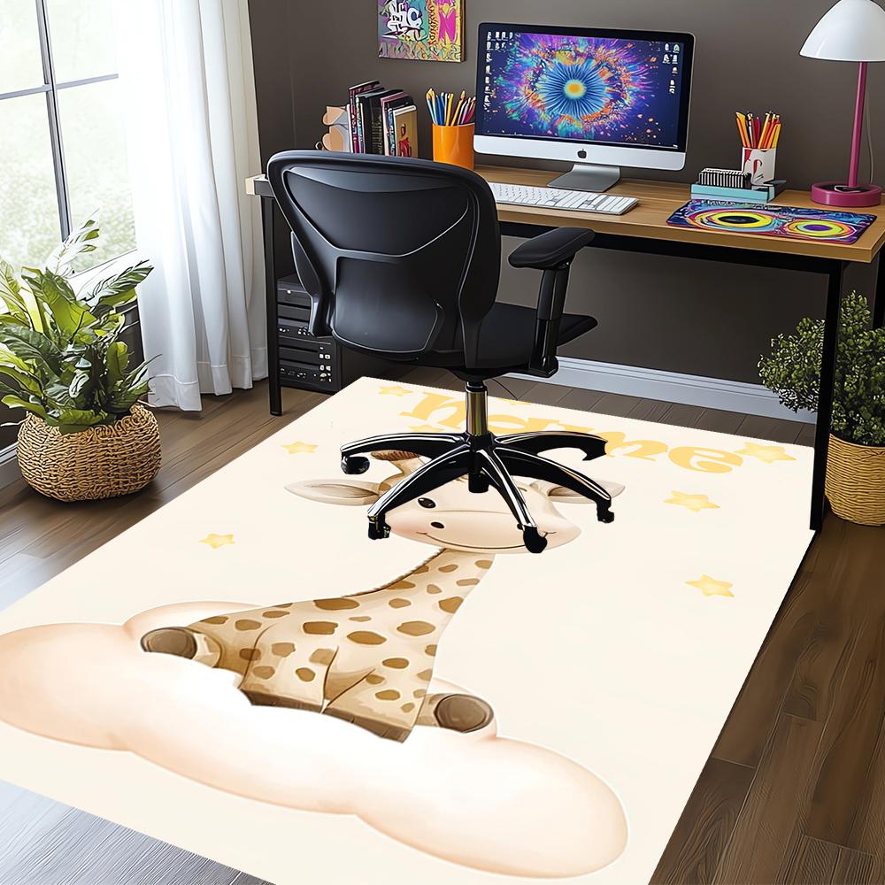 Custom Name Giraffe Printed Carpet,Rug for Office Chair Living Room Bedroom Kitchen Room Decor Gifts.