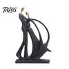 Artistic Musician Figurine Resin Sculpture, Stable Base Abstract Guitar Saxophone Singer Black Gold Music Statue Statue, Band Theme Decoration,