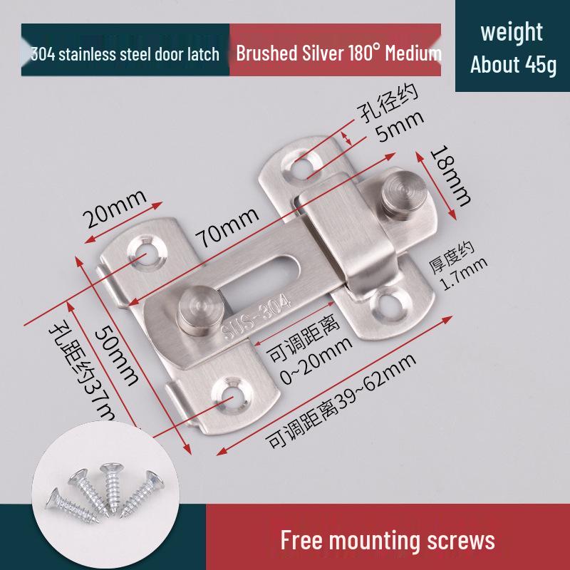 Old-Fashioned No-Drill Sliding Door Latch & Anti-Theft Bolt