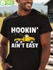 Casual Crew Neck T-shirt with Funny Tow Truck Driver Graphic