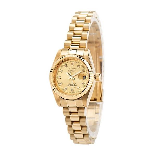 Lawrence Natural Diamond 10 Year Battery Gold Metal Watch