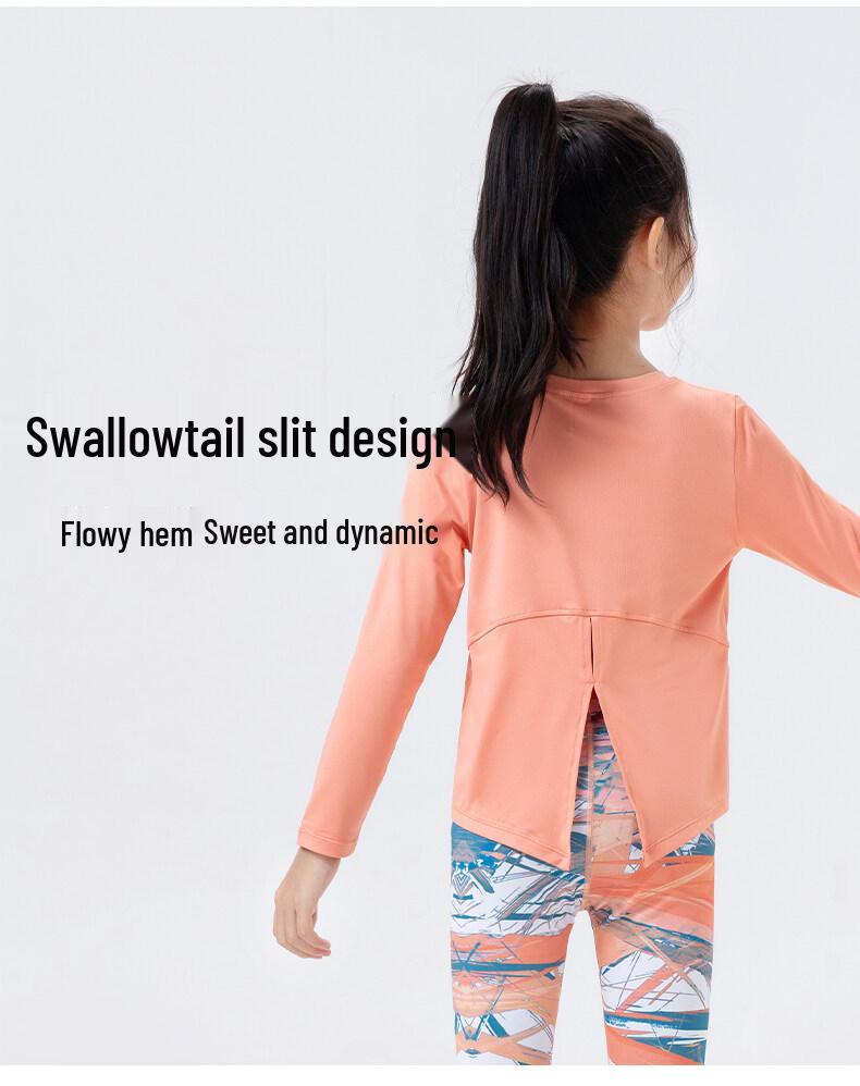Schnelltrocknendes Yoga-Outfit für Mädchen: Bedrucktes Oberteil & Haifischhose