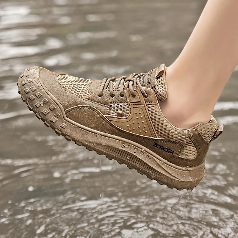 Fashion Summer New Casual Fitness Men's Shoes Breathable Outdoor Hiking Shoes Fashionable Massage Style Sports Mesh Basketball Shoes