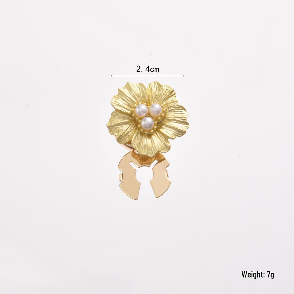 Women's Luxury Flower Collar Button Cover & Cufflink Set for Formal Events