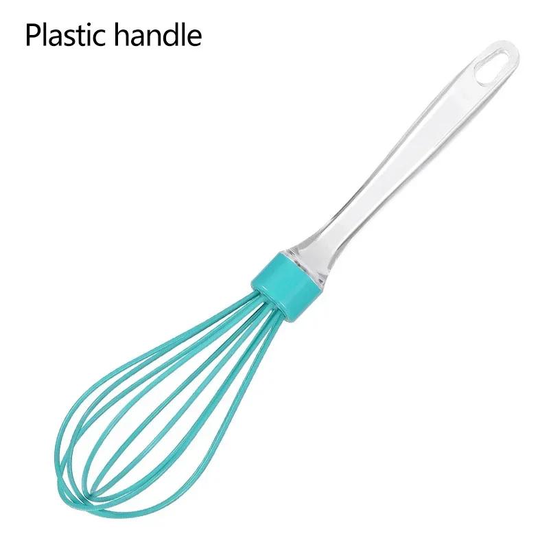 Silicone Manual Egg Beater Wooden Handle Egg Whisk Manual Egg Mixing Stirrer Kitchen Egg Tools Cream Blending Baking Gadgets