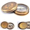 Antique Brass Pocket Compass with Robert Frost's The Road Not Taken Engraved Inside the Cover and Kelvin & Hughes