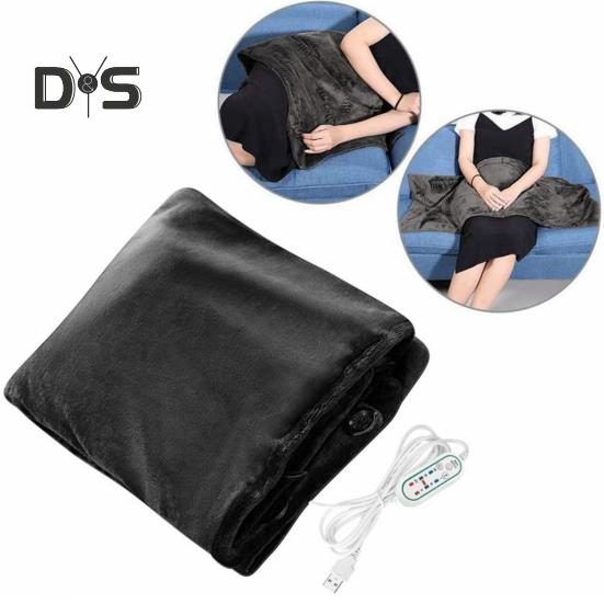 Winter Electric Blanket 3 Level Temperature Adjustment USB Charging Thick Dual-sided Material Time Setting Camping Travel Office Home Heating Blanket