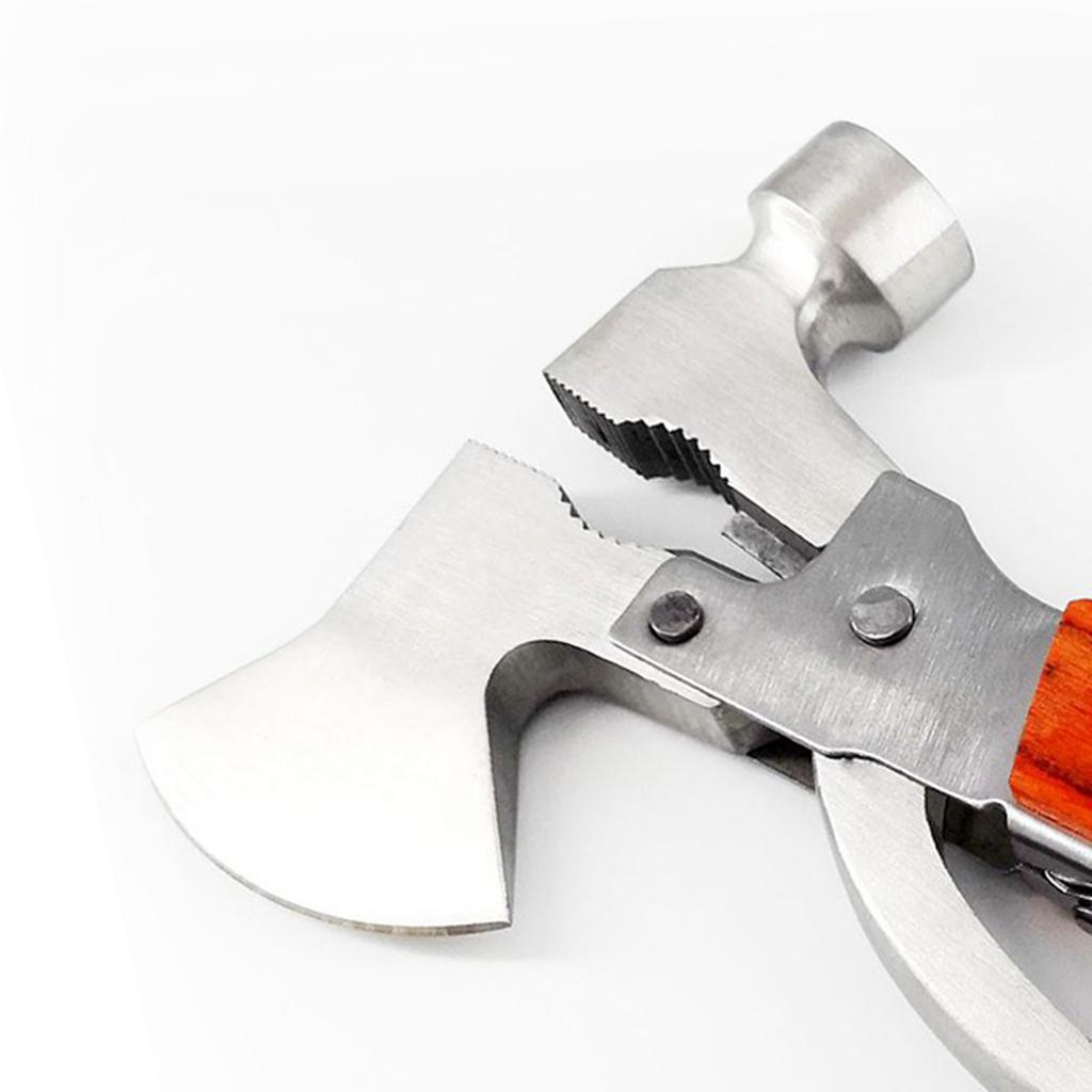 Multitool Hammer Steel Foldable Multipurpose Camping Hammer Multitool for Outdoor Hiking Fishing Colored Wood Axe Hammer