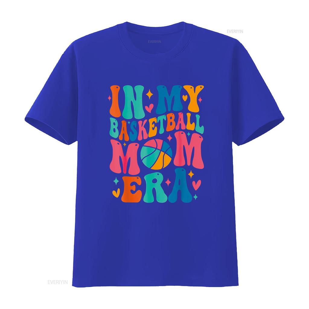 Groovy In My Basketball Mom Era Mama Mother T Shirt Vintage Washed Graphic Comfortable Top For Everyday Wear Stylish Unisex