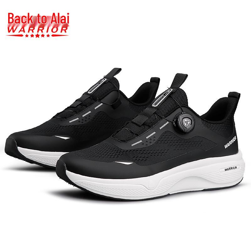 Huili Men's 2025 Autumn Breathable Black Sneakers with Soft Sole for Casual Wear and Running