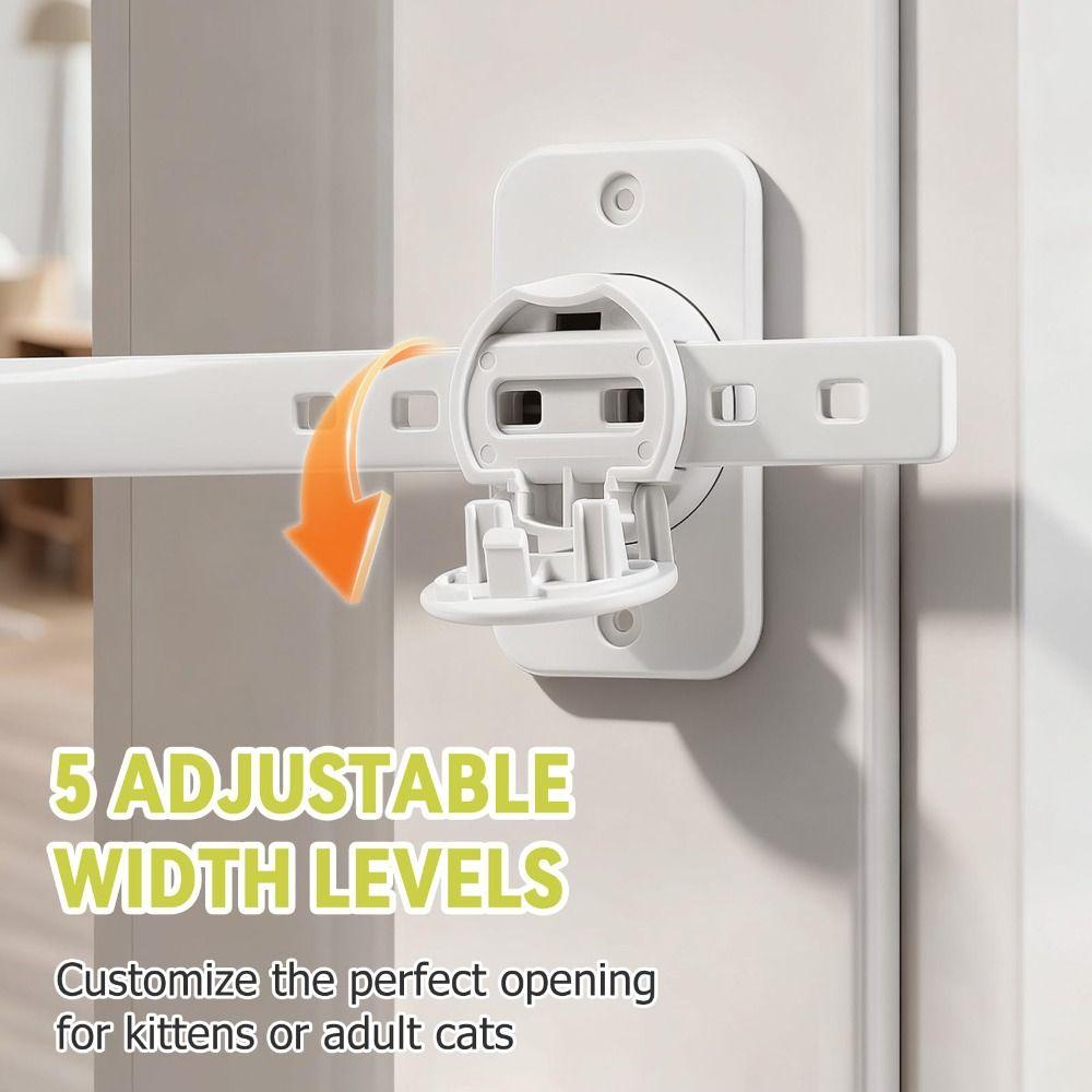 NEW Pet Proof Door Stopper Secure Locking Adjustable Door Latch Uniersal Pet Door Stop Pet Containment