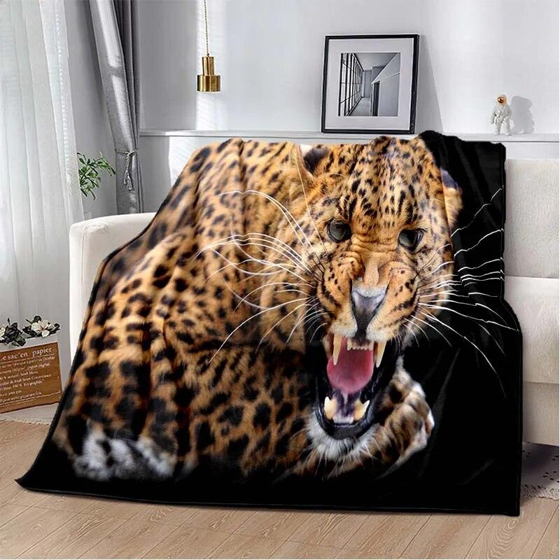 3d Tier Gepard Leopard Cartoon Blanket for Bed Picnic Blanket Sofa Thin Blanket Air Conditioning Blanket Customized Blankets