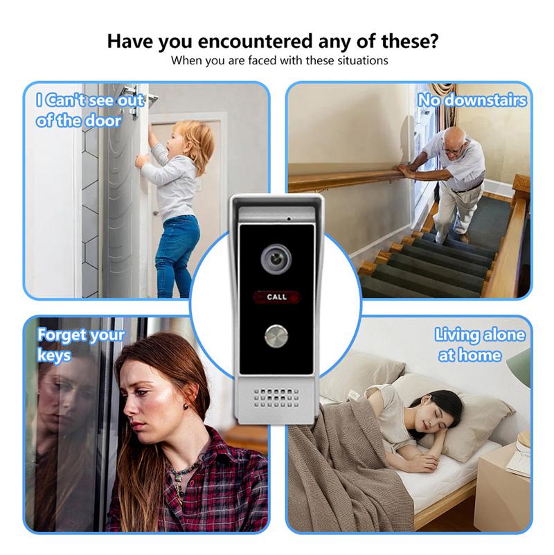7-Inch Touch Screen 1080P Water Resistant Video Door Phone Night Vision Dual-Way Communication for Villa House Office