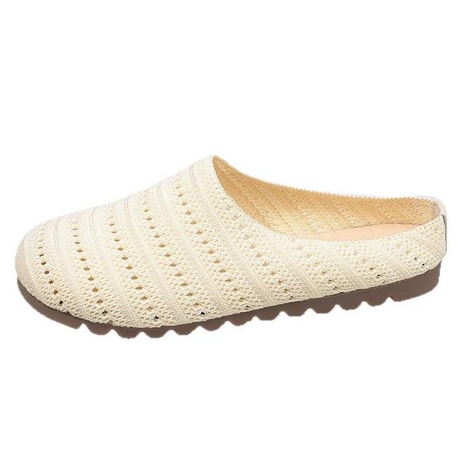 Baotou slippers women's outer wear 2025 summer new one-pedal lazy fashion cool slippers breathable hollow shoes half drag