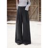 Women's High-Waist Wide-Leg Wool Blend Casual Pants