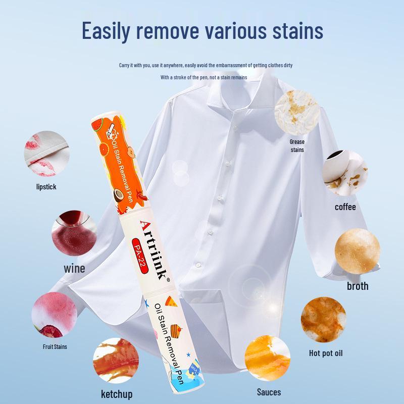 Portable Waterless Rollerball Stain Remover Pen for Fast Oil & Tea Stain Cleaning On Clothes
