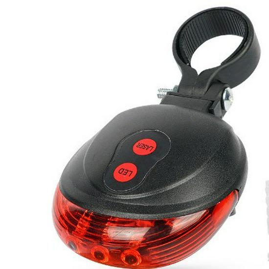 LED Laser Tail Light for Mountain Bikes - Rear Warning and Safety Equipment for Night Rides