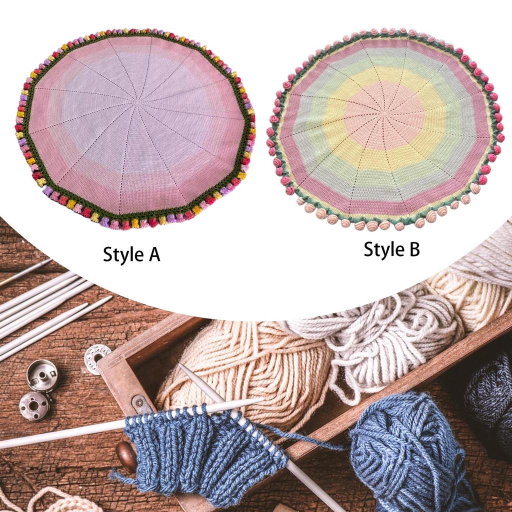 Flower Blanket Crochet Kit Elegant Gift DIY for Starter Enthusiast Beginners Style A