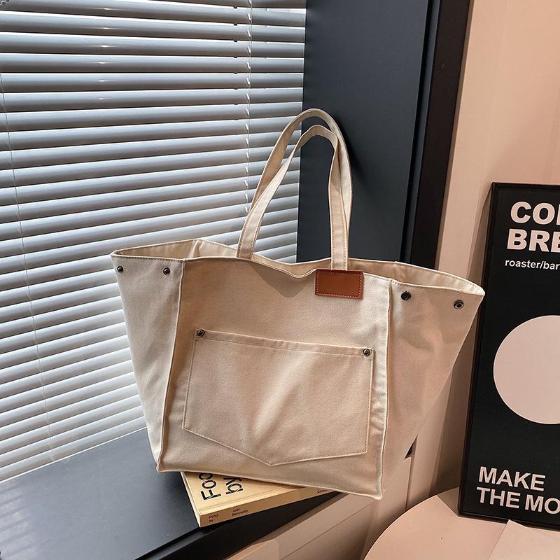 Casual and Simple Commuting Tote Bag Versatile Student Class Single-shoulder Tote Bag