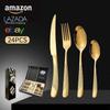 Silver 24PCS-toothpaste Box Star Diamond Series Stainless Steel Steak Knife, Fork and Spoon Star Diamond Western Tableware Hotel Steak Knife and Fork