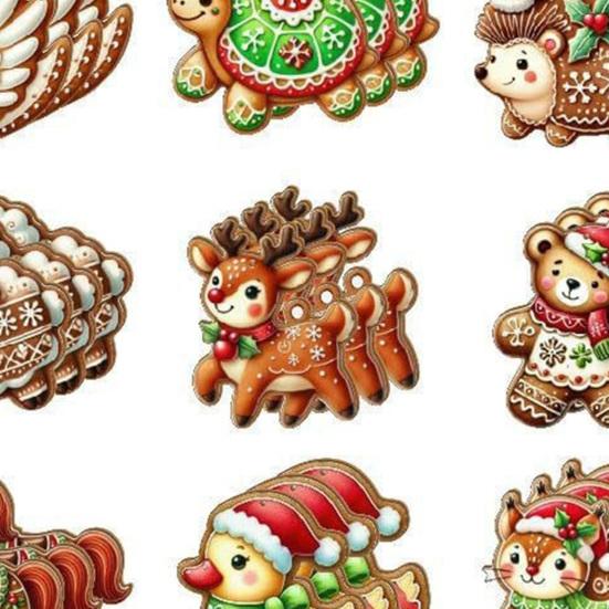 Gingerbread Animal Wooden Ornaments Cookie-Inspired Christmas Tree Hanging Pendants Festive Party Decoration