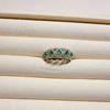 Jade Yang Green Lace Row Ring Inlaid with High-end Retro Temperament Live Ring