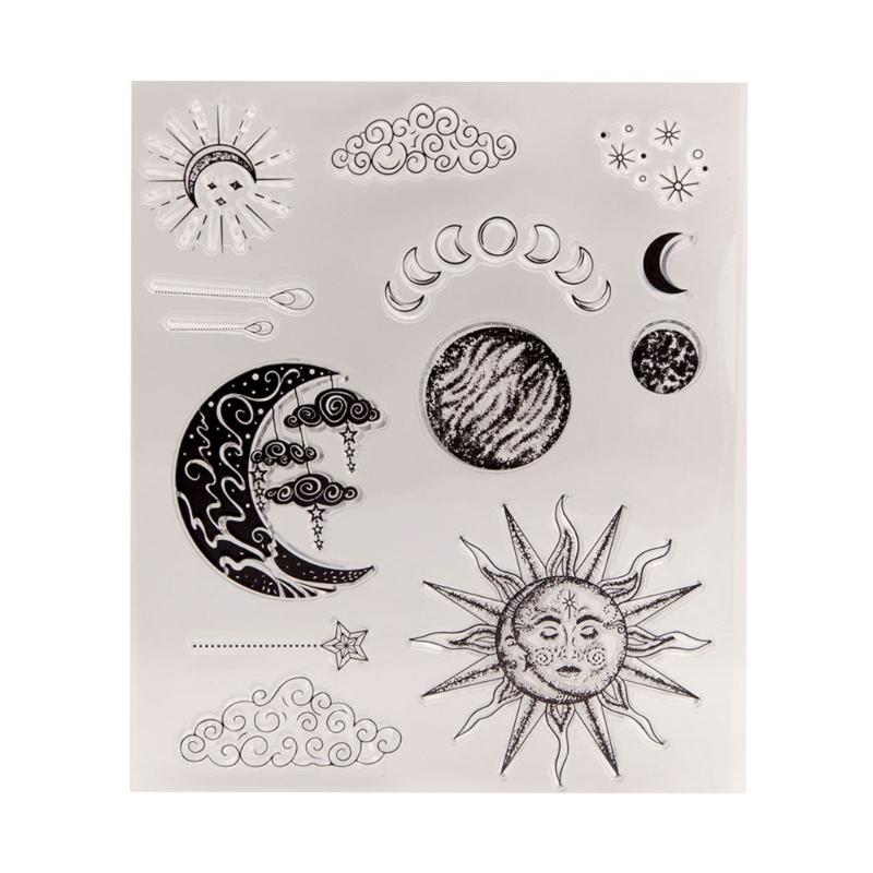 

Sun Moon Silicone Clear Seal Stamp DIY Scrapbooking Embossing Photo Album Decorative Paper Card Craft Home Decoration 1