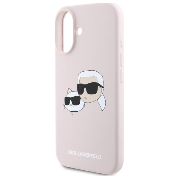 Karl Lagerfeld KLHMP16SSKCHPPLP iPhone16 6.1" pink/pink hardcase Silicone Double Heads Print MagSafe