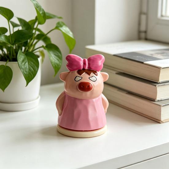 Toothpick Box with Dust-Proof Piggy Cover Large Capacity Hygienic Storage Container Moisture-Proof Cute Piglet Design Toothpick Holder