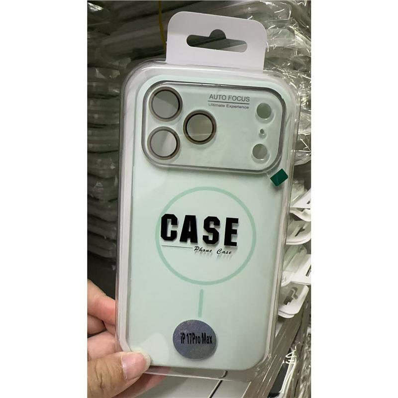 Applicable To iPhone17 Large Window Liquid Silicone Mobile Phone Case Apple 16 Fine Ring Magnetic Suction 15 All-inclusive Matte Hard Case