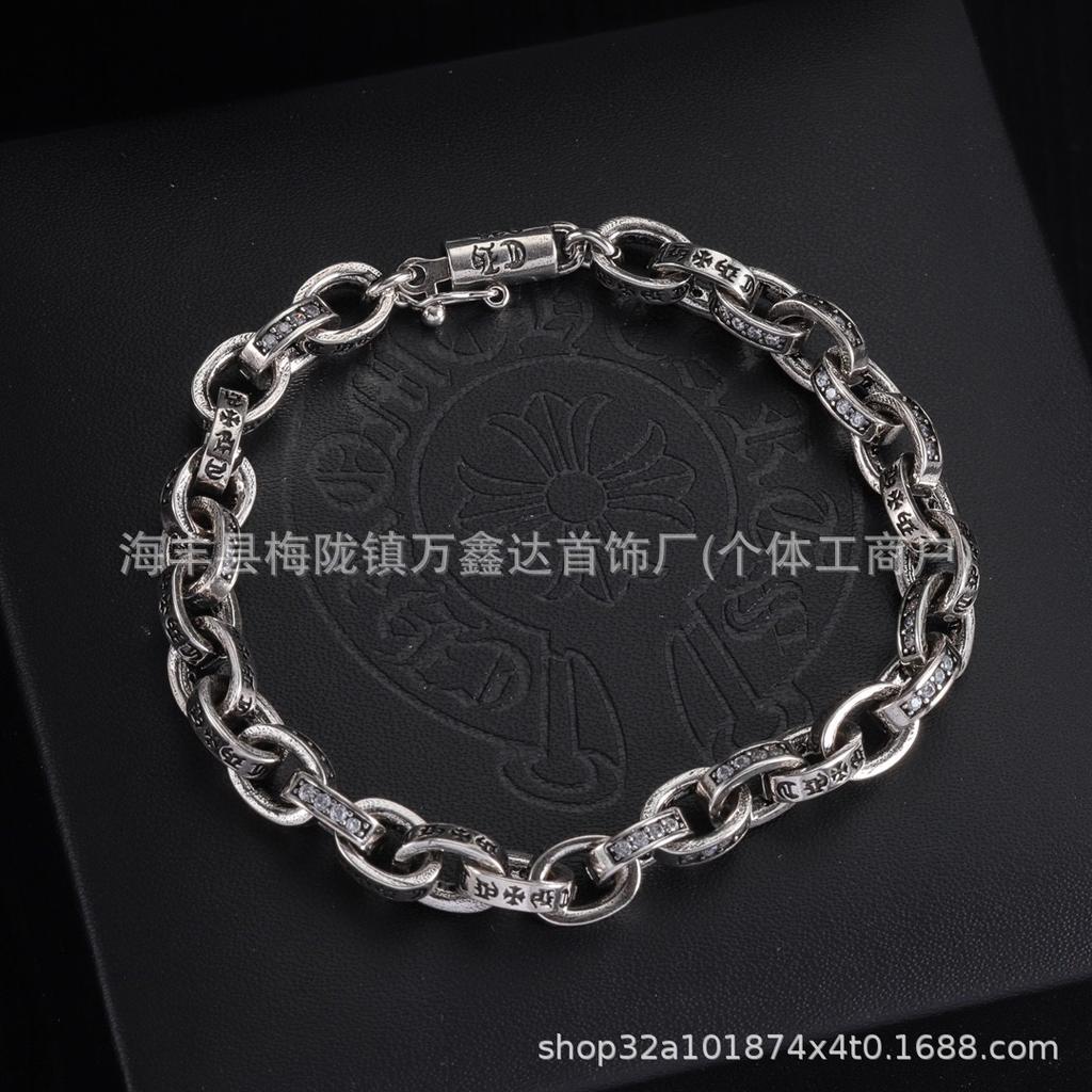 Retro-Armband mit eingelegten Diamantbuchstaben: Trendige, vielseitige und stilvolle Punk-Mode für Paare