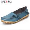 New Moccasins Women Flats  Autumn Woman Loafers Genuine Leather Female Shoes Slip On Ballet Bowtie Women'S Shoes Big Size