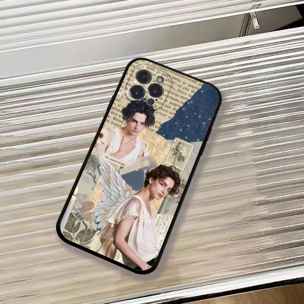 Heißer Schauspieler T-Timothée Chalamet Handyhülle Für iPhone 17,16,15,14,13,12,11 Plus,Pro Max,XS,Weiche Schwarze Hülle