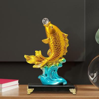 Socha ryb Koi Socha zvířat Feng Shui Dekor Stolní ozdoba Moderní do obývacího pokoje