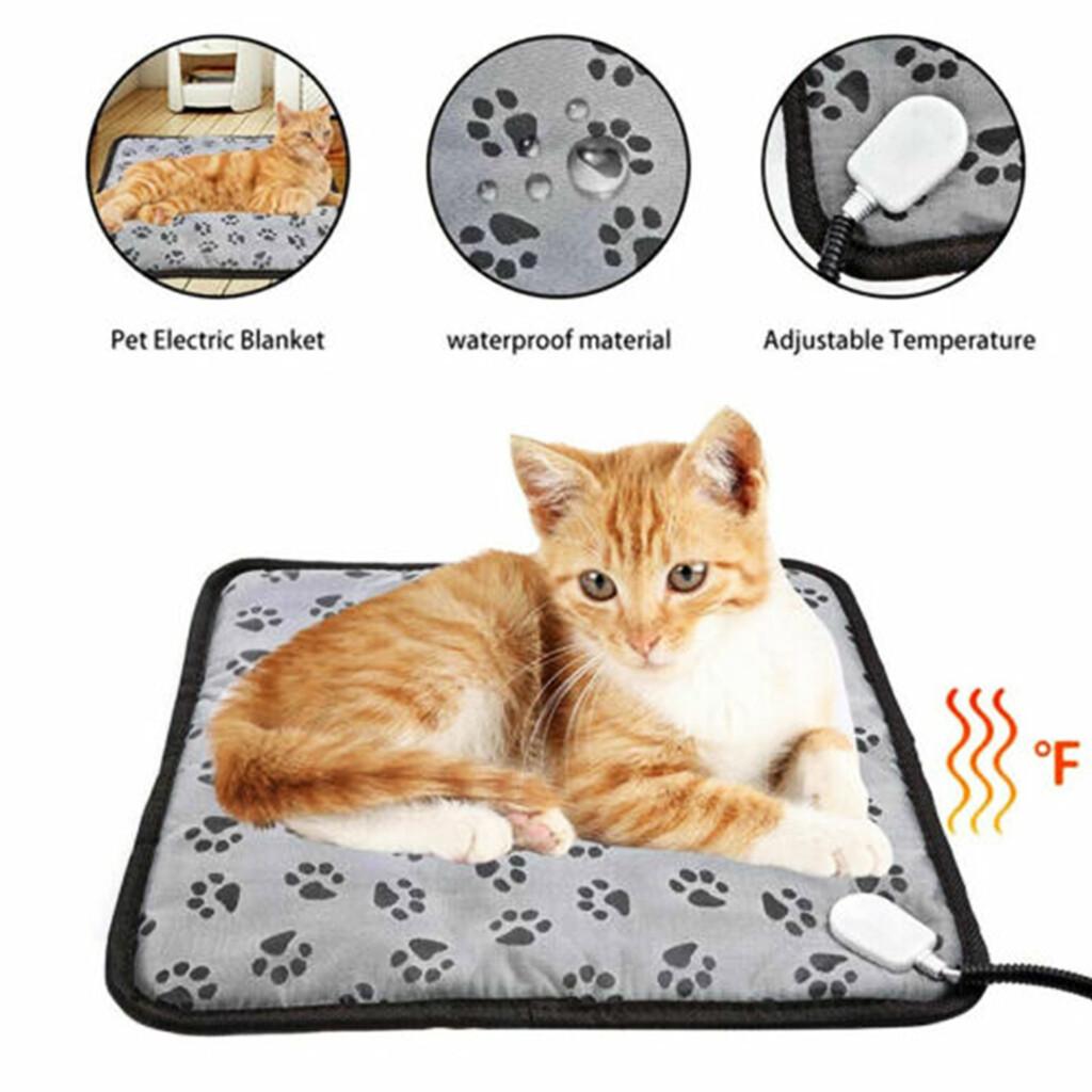 Pet Heating Pad Electric Heat Mat for Cat Dog Puppy Whelping UK, 45x45 cm 20W / 70x45 cm 30W, Oxford Cloth Leather, 3 Gears