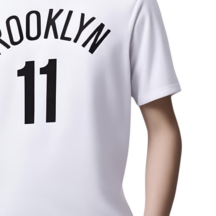 Nike X NBA Collaboration Brooklyn Nets Kyrie Soft Comfortable Skin-Friendly Versatile Short Sleeve T-Shirt Unisex Tops White CV8504-109