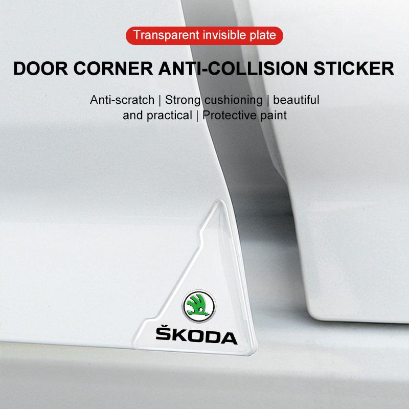 2Pc Car Door Corner Cover Anti-Scratch Protection Sticker Styling for Skoda SCALA Superb Octavia 2 3 A4 A5 Fabia Kamiq Kapoq Kodiaq Rapid