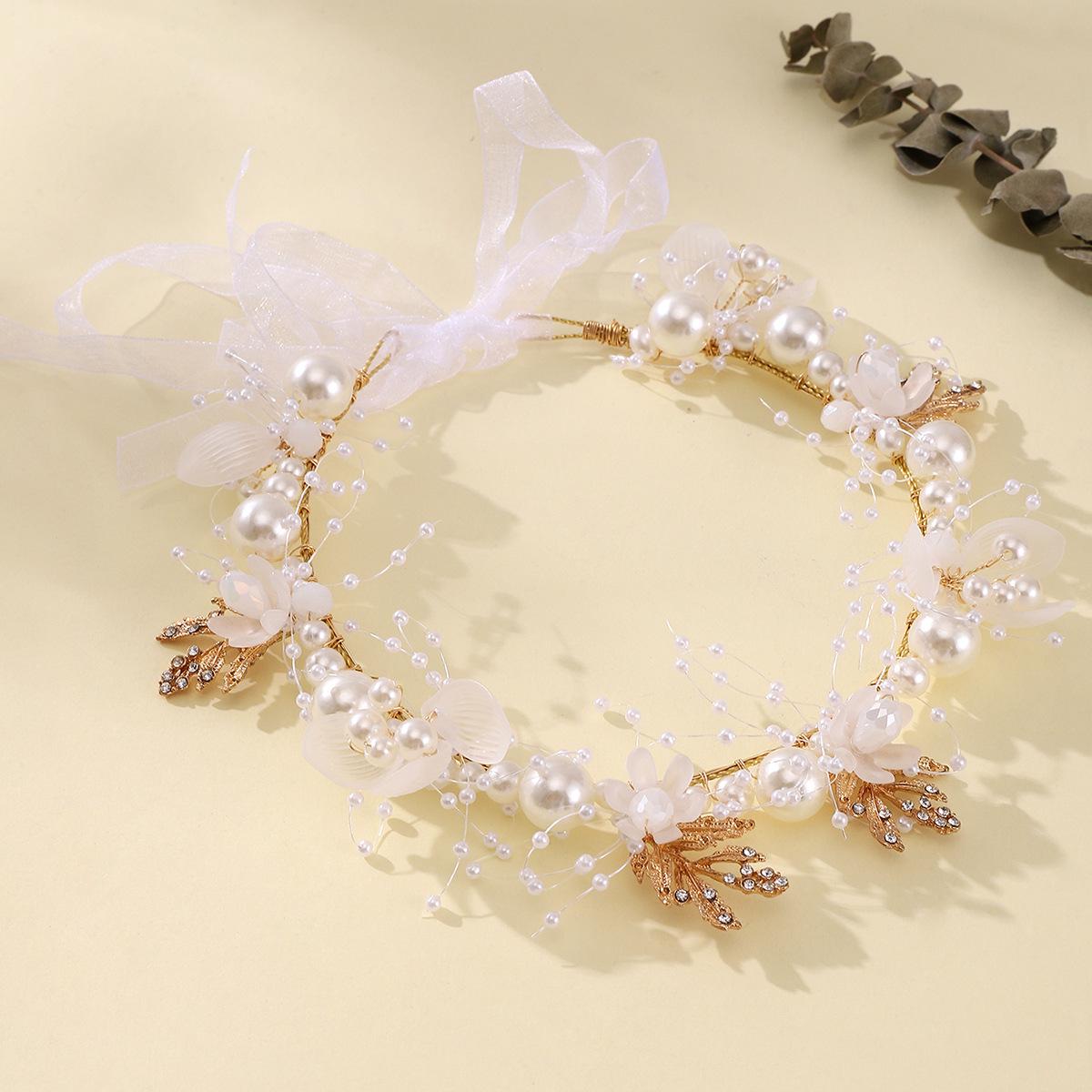European Bestseller: Gold Leaf & Flower Bridal Headband - Handwoven Accessories for Weddings & Children s Hair.