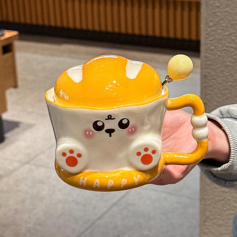Cute Bread Ceramic Mug: Practical Souvenir for Boys & Girls with Creative Gift Box